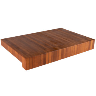 Cross-cut thermo beechwood chopping block, oiled 60 x 40 x 5 cm with stop angle