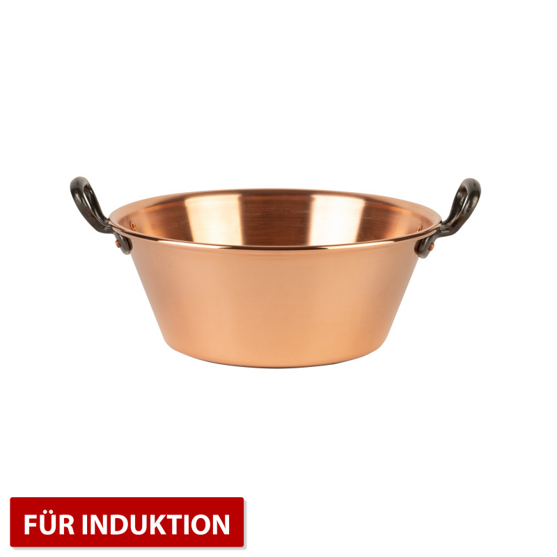 Copper jam pot for induction stoves - jam bassin Ø 26,5 cm -
