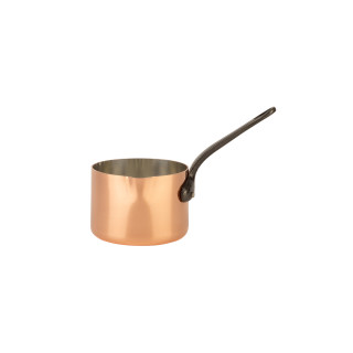 Copper saucière Ø 11 cm, tinned with cast iron handle