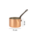 Copper saucière Ø 11 cm, tinned with cast...