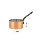Copper casserole Ø 12 cm, tinned with cast iron handle