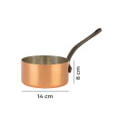 Copper casserole Ø 14 cm, tinned with cast iron...