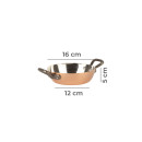 Copper pan Ø 16 cm, tinned with two cast iron handles
