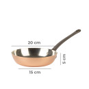 Copper pan Ø 20 cm, tinned with cast iron handle