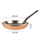 Copper pan Ø 28 cm, tinned with cast iron handle