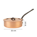 Copper sauté pan Ø 22 cm, tinned with cast...