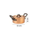Copper pot Ø 12 cm, tinned with cast iron handle and lid