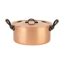 Copper pot Ø 22 cm, tinned with cast iron handle...