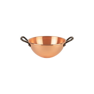 Copper whipping bowl Ø 20 cm, with two cast iron handles