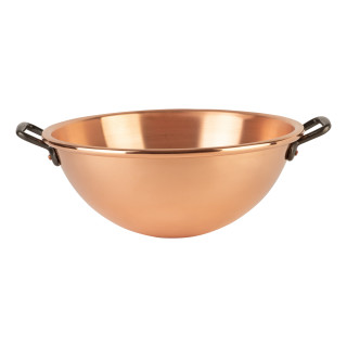 Whipping bowl copper Ø 32 cm, with two cast iron handles